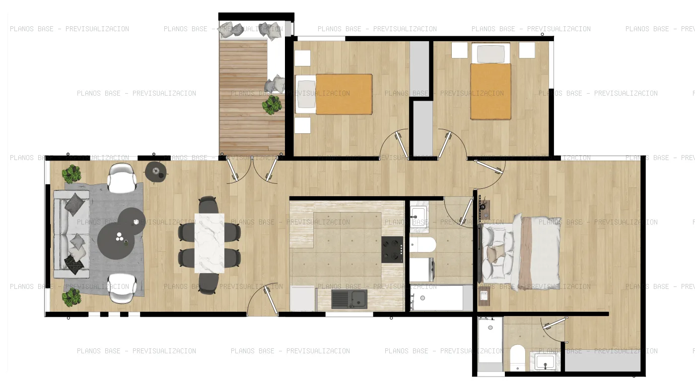 Plano de planta de MODELO CM 203