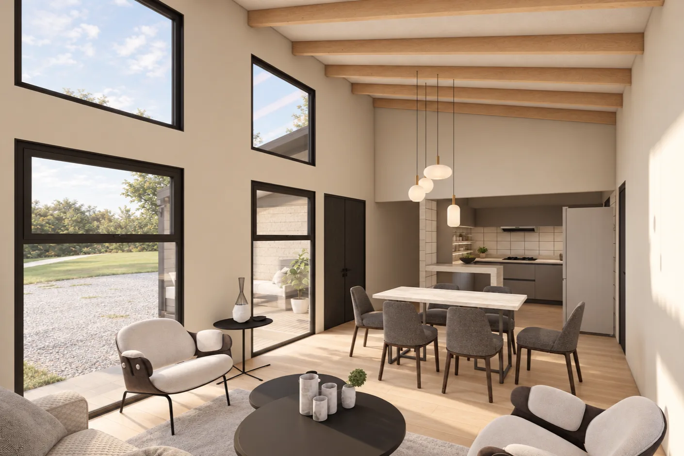Plano de casa MODELO CM 203, 3 dormitorios, 2 baños, 90 metros m² - vista 8